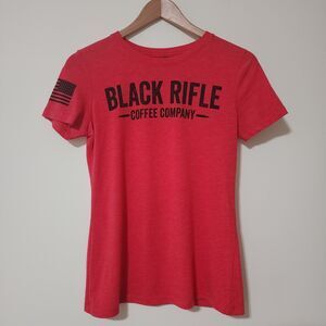 Black Rifle Coffee Company Women's T-Shirt Red Veteran Cotton-Blend Size S/M
